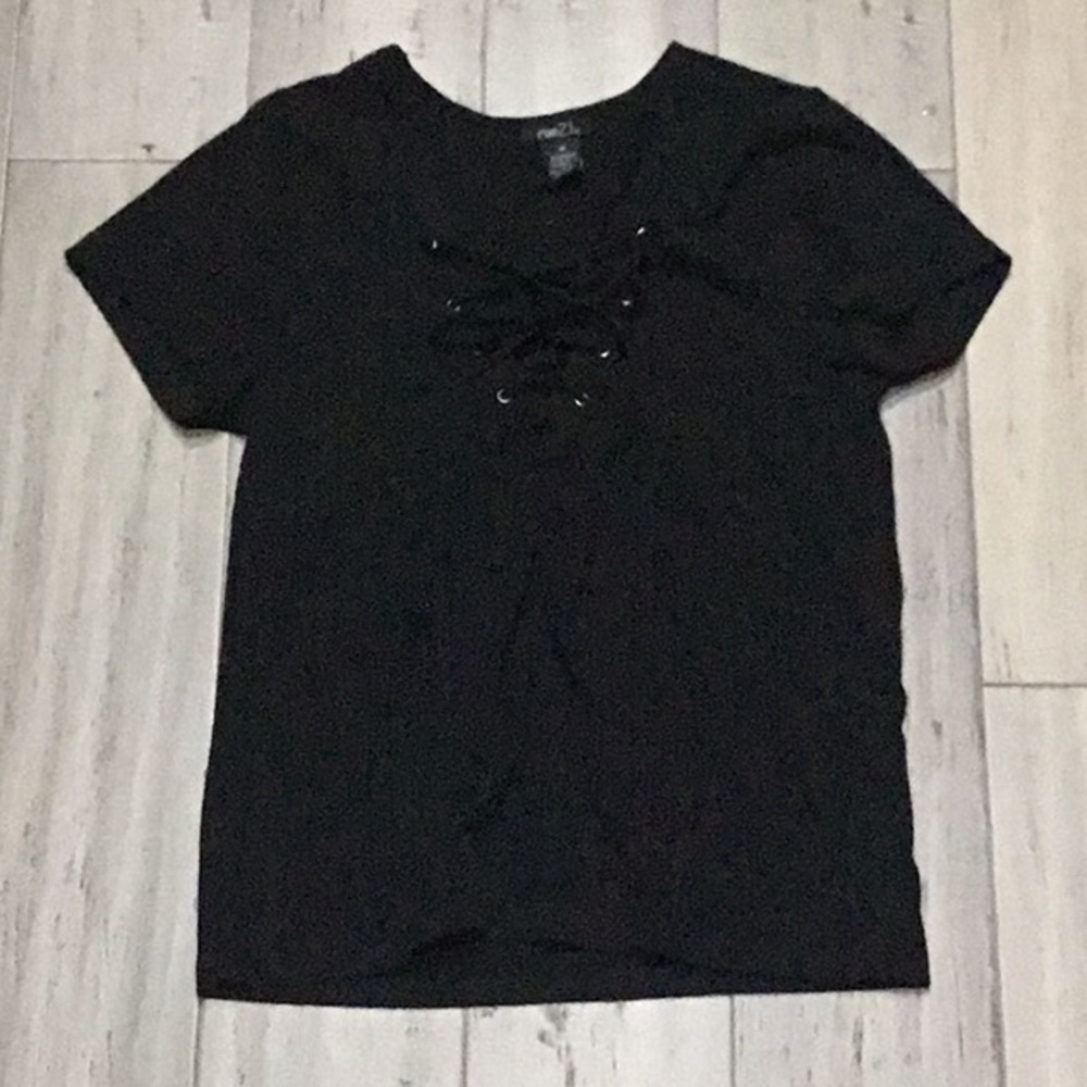 Black lattice blouse